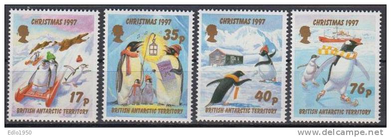 BAT British Antarctic Teritory 1997 Christmas - Penguins Mi. 259-262 - MNH (**) - Unused Stamps