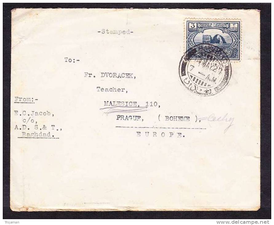 E-ASIA-13 LETTER FROM IRAQ BAGHDAD TO PRAGUE 17.05.27 - Iraq