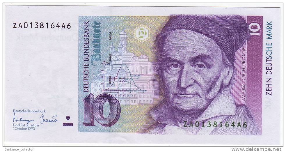 10 Deutsche Mark, 01.10. 1993, Ro. 303 C, Serie ZA, Ersatzbanknote, Replacement, UNC ! - 10 DM