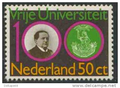 Nederland Netherlands Pays Bas 1980 Mi 1170 YT 1140 SG 1347 ** Abraham Kuyper First Rector VU Amsterdam, University Seal - Theologians