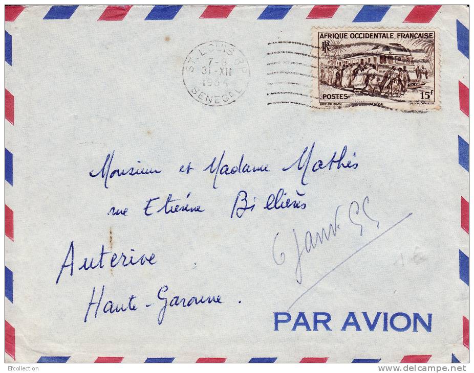 SAINT LOUIS R.P. SENEGAL AFRIQUE COLONIE FRANCAISE LETTRE PAR AVION STAMP TIMBRE MARCOPHILIE - Briefe U. Dokumente