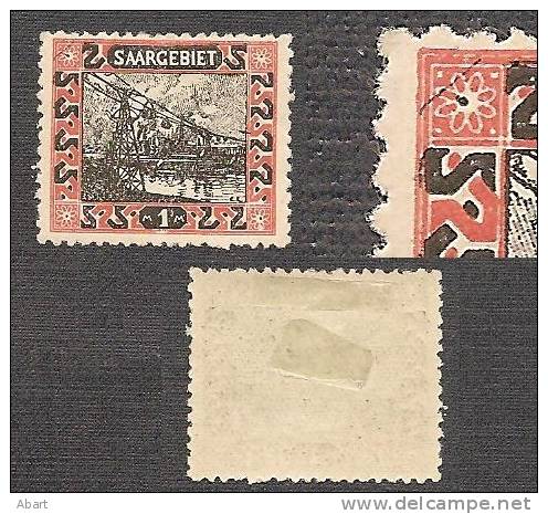 Saargebiet Michel Nr. 63 Mit Plattenfehler III  - - Unused Stamps