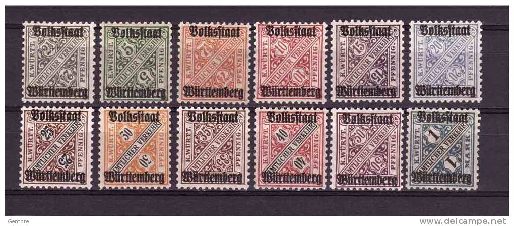 1919 WURTTEMBERG Dienstmarken Overprinted  Michel N° 258-260/70  MNH ** Absolutely Perfect - Ungebraucht