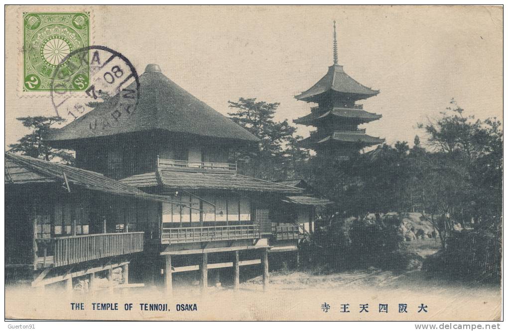 ( CPA ASIE )  JAPON  /  THE TEMPLE OF TENNOJI,  OSAKA  / - Osaka