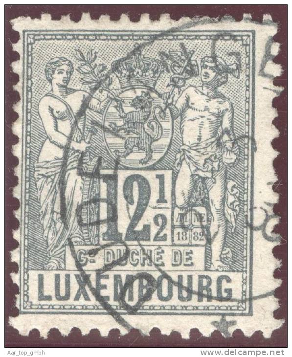 Luxemburg 1882 Mi#50A 12.5C. Schieferblau Gezähnt 12.5/12 Gestempelt - 1882 Allegorie