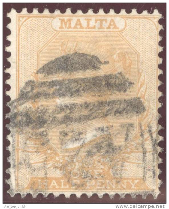 Malta 1882 Mi#3a 1/2 P. Gelborange Gestempelt - Malte