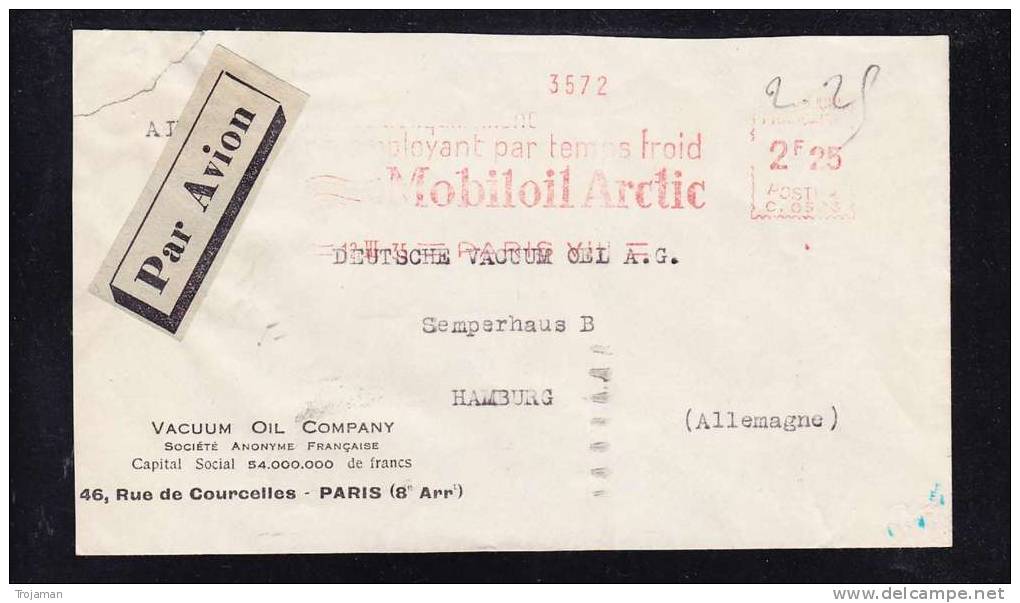 E-EU-45 LETTER FROM FRANCE TO GERMANY HAMBURG 12.03.1935 - Briefe U. Dokumente