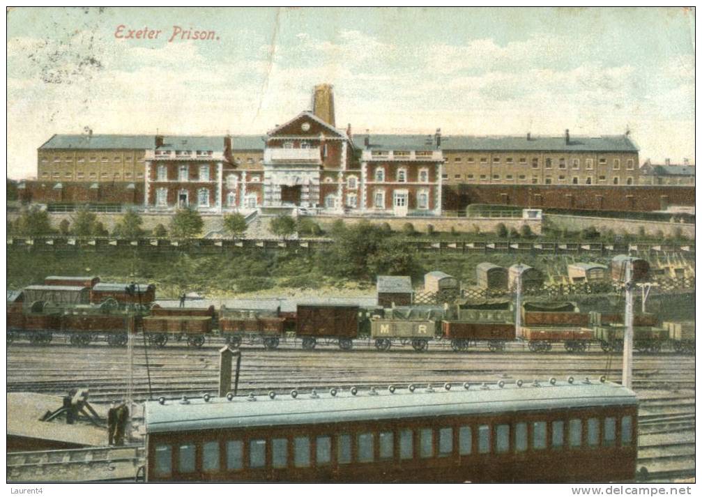 (909) Very Old Postcard - Carte Ancienne - UK - Exeter Prison And Train Yard - Exeter