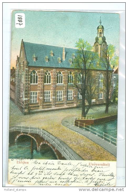 LEIDEN * UNIVERSITEIT *  ANSICHTKAART * CPA * (1887) GELOPEN IN 1904 VAN LEIDEN Naar BLANKENBERGHE BELGIE - Leiden