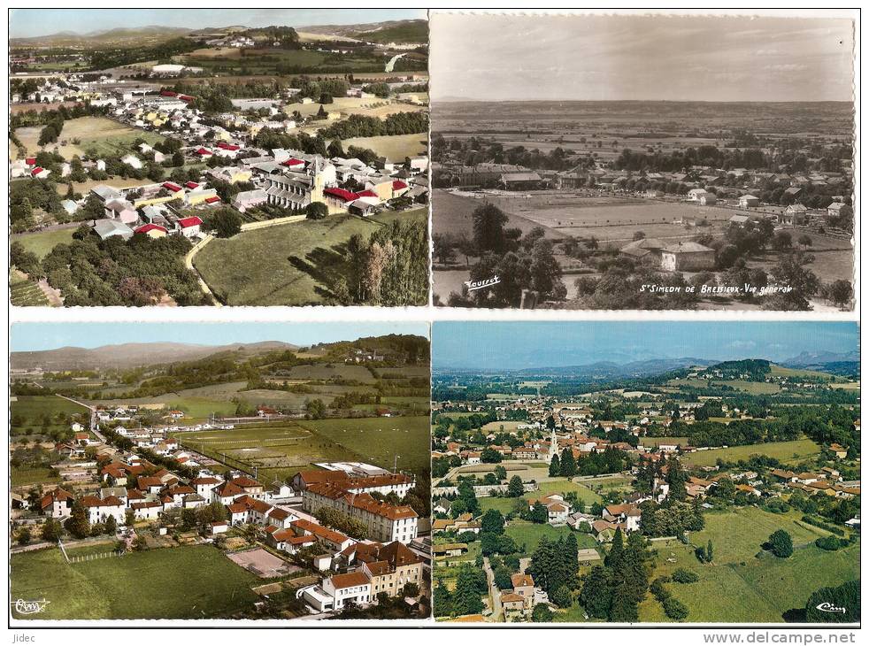 Lot De 4 CPSM Isère 38 Saint Siméon De Bressieux Vues Générales, En Très Bon état De Conservation, No CPA - Bressieux