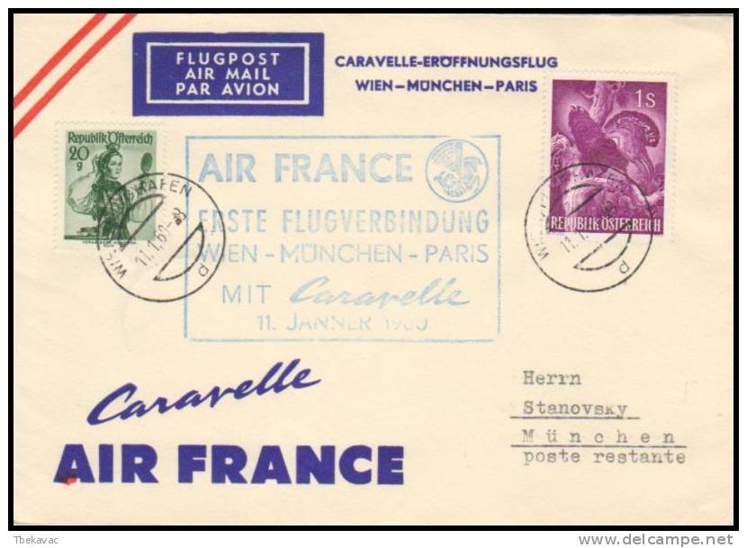 Austria 1969, Airmail Cover Wien To Paris, Air France - Autres & Non Classés