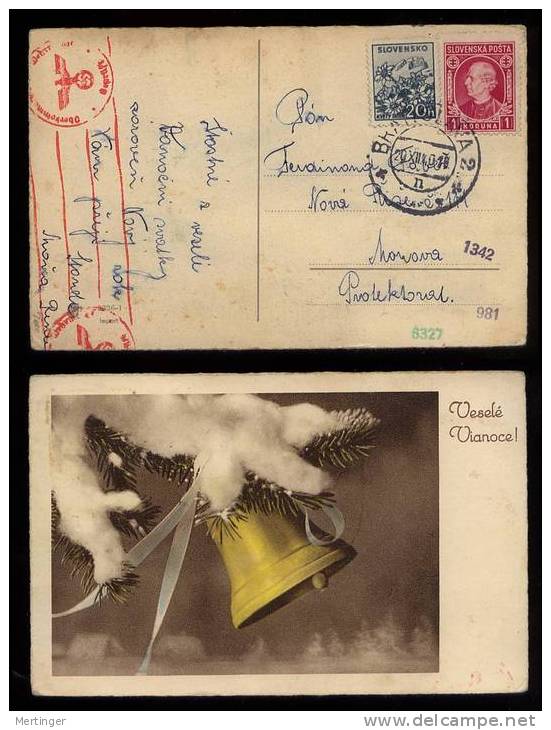 Slowakei Slovakia 1940 Censor Picture Postcard To BOEMHIA - Cartas & Documentos