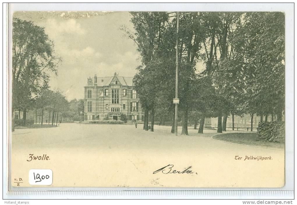 ZWOLLE * TER PELKWIJKPARK  * ANSICHTKAART * CPA * (1900) GELOPEN IN 1904 VAN ZWOLLE NAAR GRONINGEN * NVPH NR 51 - Zwolle