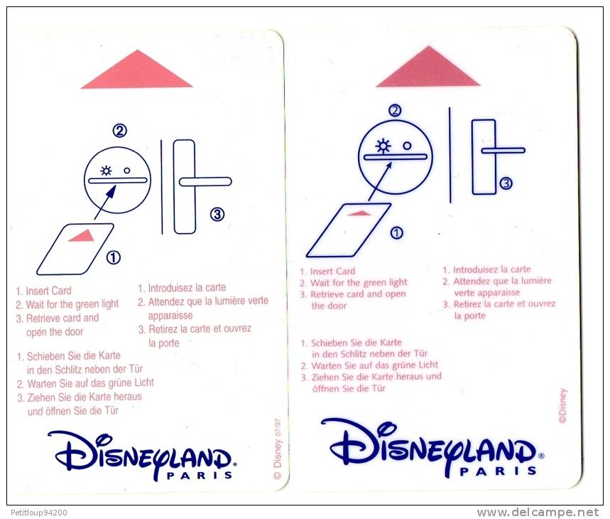 DISNEYLAND  CLES D'HOTEL   ( Lot De 2) - Toegangsticket Disney