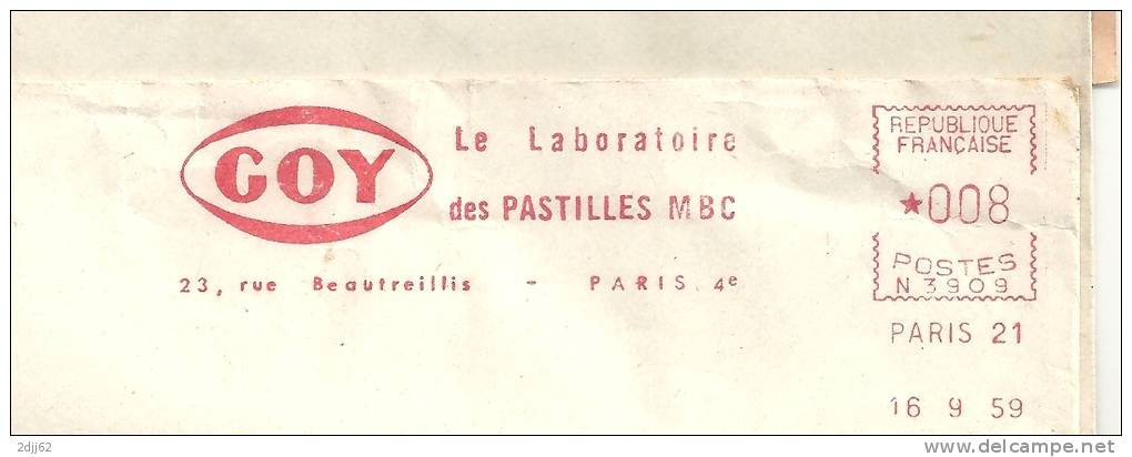 Médicament, Pastille, Laboratoire, "Goy" - EMA Secap N -enveloppe Entière  (M207) - Pharmacie