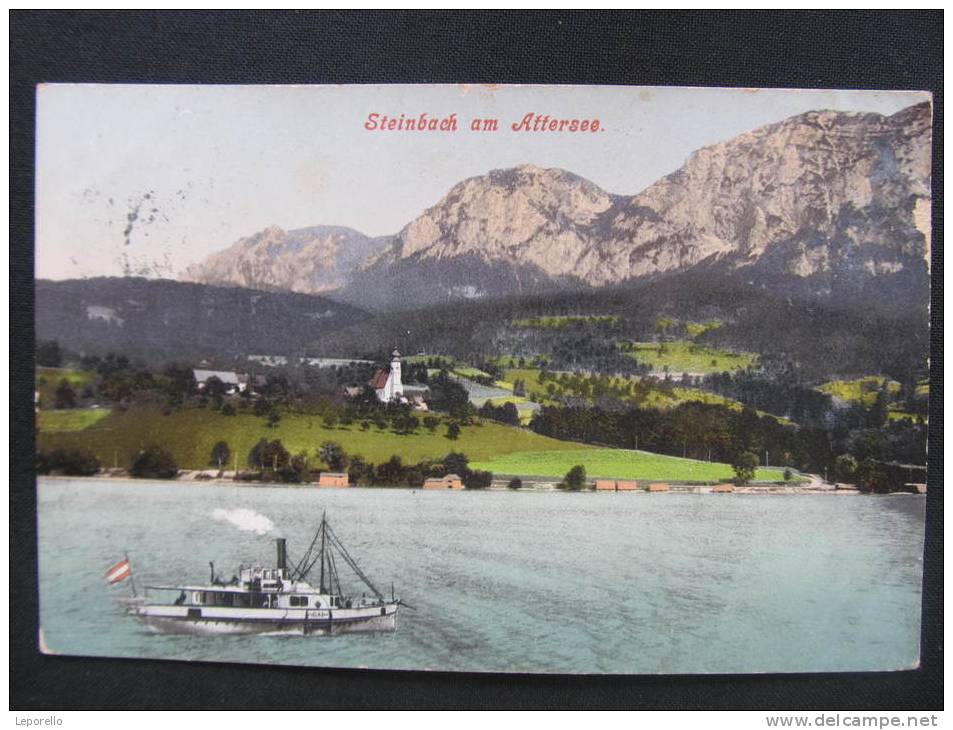 AK STEINBACH Am Attersee VB 1908 // D*7624 - Attersee-Orte