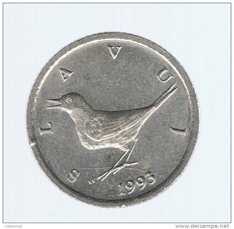 CROATIA - CROACIA -  1 Kuna 1993  KM9.1  - Nightingale Animal Coin - - Kroatië