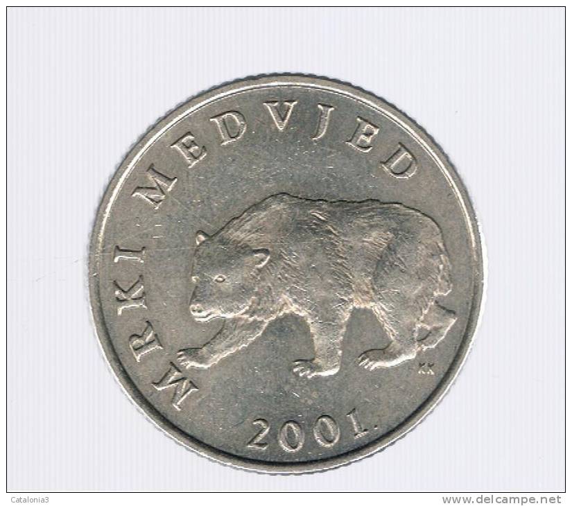 CROATIA - CROACIA -  5 Kuna 2001  KM11 - Brown Bear  Animal Coin - Croatia