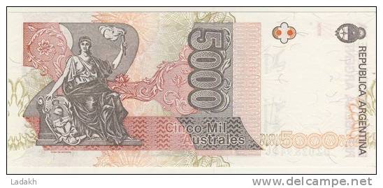 BILLET # ARGENTINE # 5000 AUSTRAL  # CINCO  MIL  AUSTRAL # 1989 # MIGUEL JUAREZ CELMAN - Argentinien