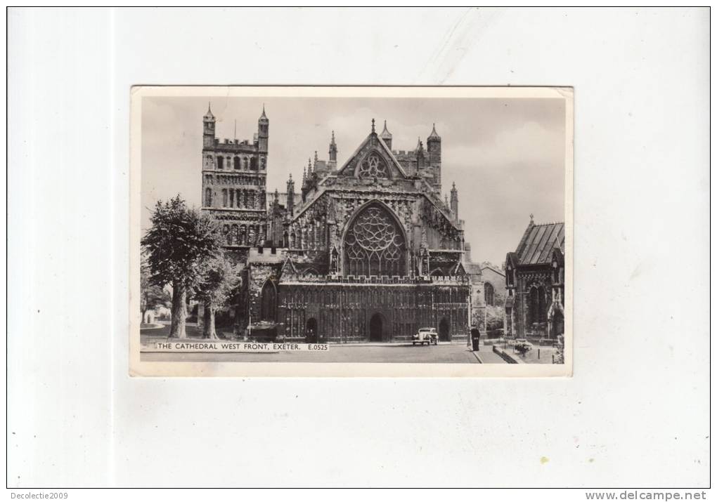 Z14348 The Cathedral West Front Exeter Car Voiture  2 Scans - Exeter