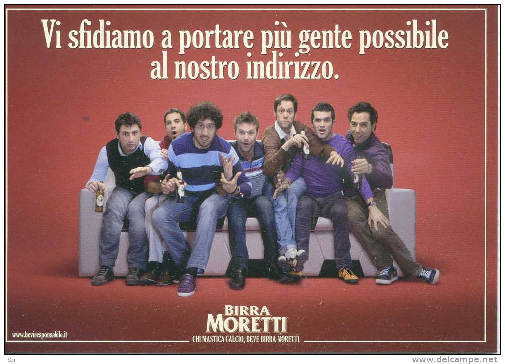 3554 - Pubblicitarie, Birraria, Birra Moretti, Calcio, Promocard. - Pubblicitari