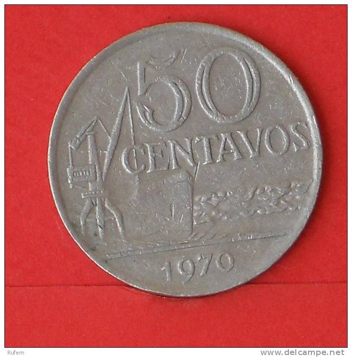 BRAZIL  50  CENTAVOS  1970   KM# 580a  -    (1997) - Brazil