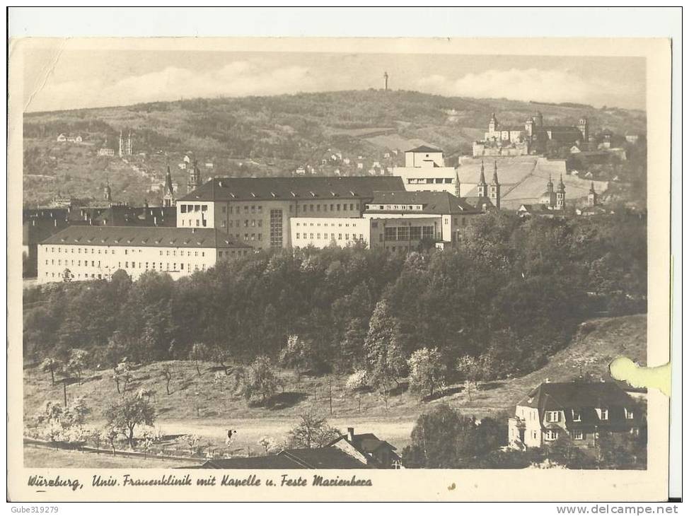 GERMANY 1944– WURZBURG – UNIV FRAUENKLINIK WITH CHAPELU FESTE MACIENBERC . NOT SHINING–SMALL PART MISSING ON RIGHT LOWER - Wuerzburg