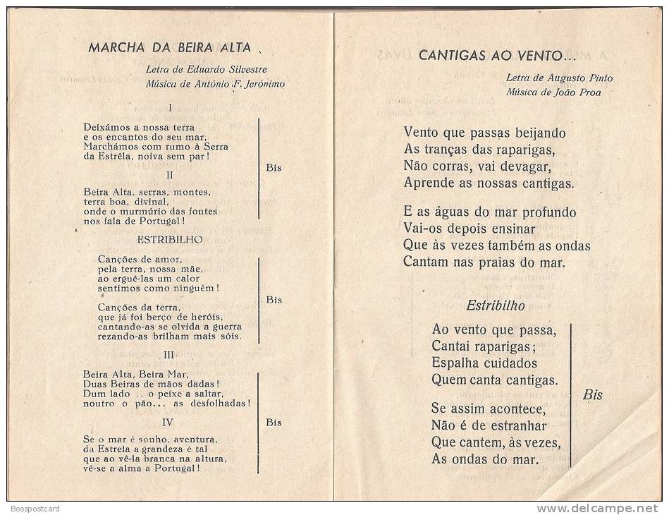 Figueira Da Foz - Canções Do Rancho Das Rosas, 1947. Coimbra (3 Scans) - Poetry