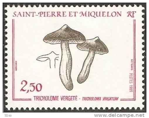 St PIERRE ET MIQUELON 1989 - Y/T N°: 497 - Champignon Tricholome Vergete - Neuf Sans Charnière - Côte 1,25 €uros - Nuevos