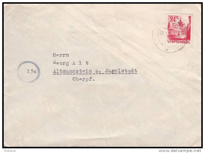 Germany 1948, Cover Schramber To Ingolstadt - Autres & Non Classés