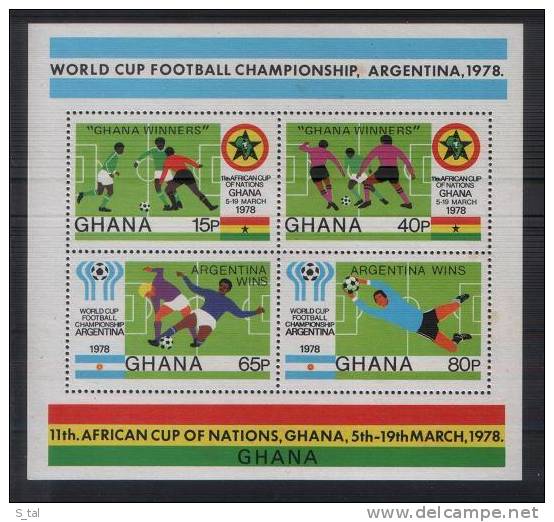 GHANA  World Cup-78(soccer)  S/Sheet Overp.  MNH - Otros & Sin Clasificación