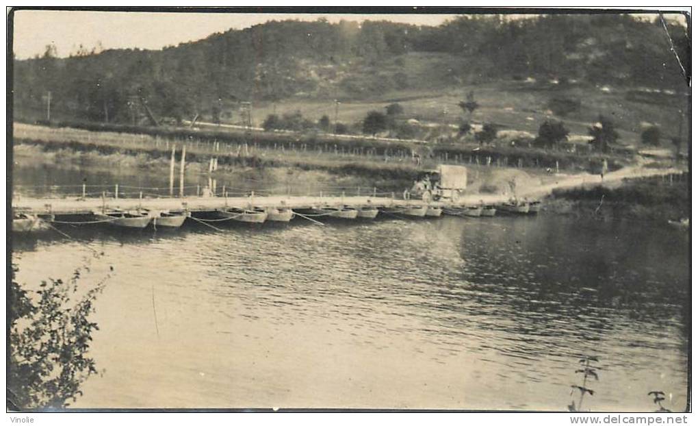 : Réf : TO -13- PH-031 : Guerre De 1914 1918   Pont De Bateaux Photo Format 6  X 10.5 Cm - Guerre, Militaire