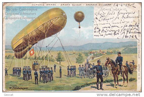 CPA SUISSE Schweiz Armée Genie Ballon Compagnie - Autres & Non Classés