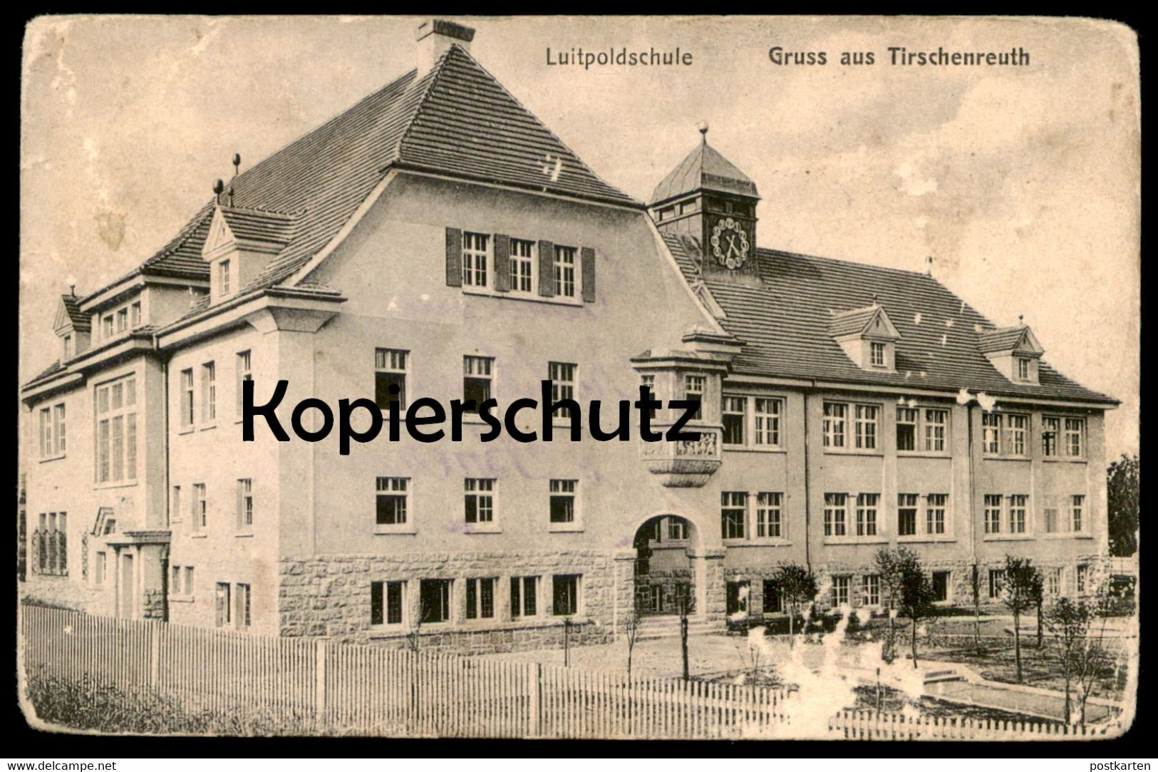 ALTE POSTKARTE GRUSS AUS TIRSCHENREUTH LUITPOLDSCHULE Schule School école Cpa Postcard AK Ansichtskarte - Tirschenreuth