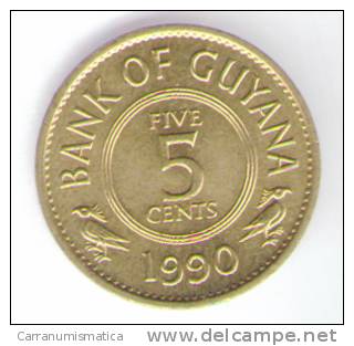 GUYANA 5 CENTS 1990 - Altri – America