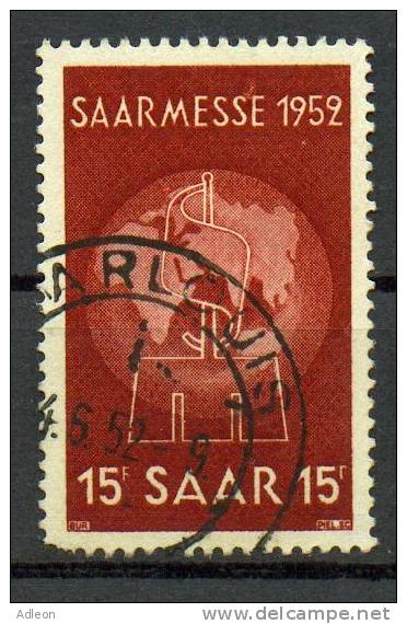 Sarre -Foire De Sarrebruck 1952 YT 304  Obl. / Saarland-Saarmesse 1952 Mi.Nr. 317 Gest. - Oblitérés