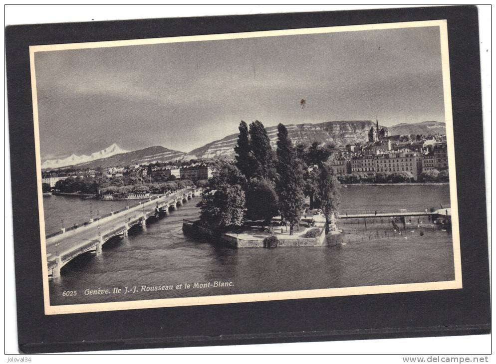 Suisse - GENEVE - Ile J J Rousseau Et Le Mont Blanc  - édition Jaeger - Non écrite - Genève