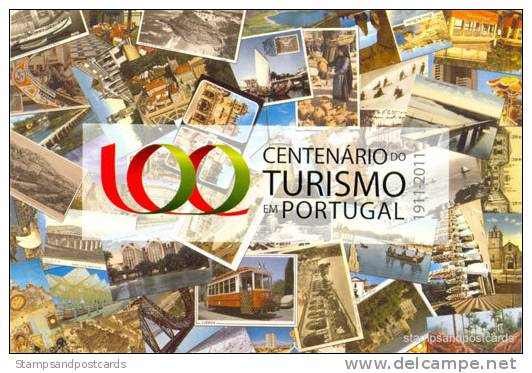 Portugal Carte Entier Postal Centenaire Tourisme 2011 Tram Pont Postal Stationary Tourism Centennial Tramway Bridge - Strassenbahnen