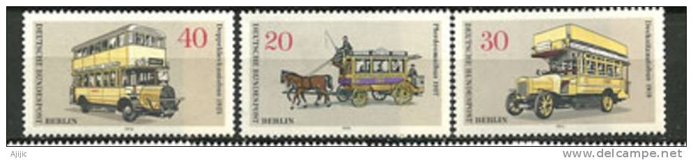 BERLIN. Hippomobile 1907 & Autobus 1919 & 1925.   3 T-p Neufs ** - Bus