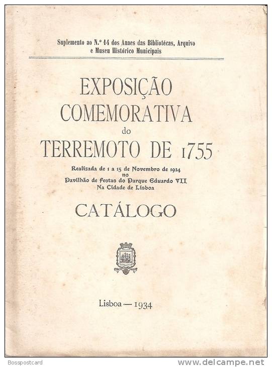 Catálogo - Exposição Comemorativa Do Terramoto De 1755, Lisboa, 1934 (exemplar Por Abrir) - Livres Anciens