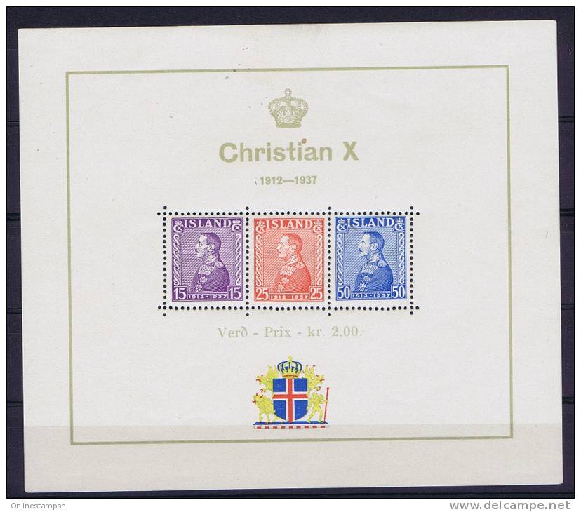 Iceland: Michel Block 1  190-192   1937 MNH/**, - Blocks & Kleinbögen