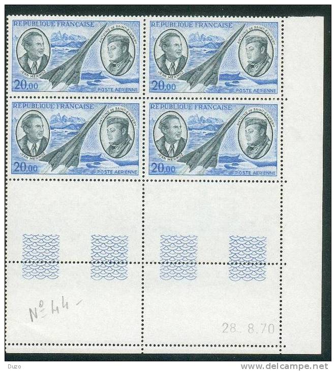 France - 1971 - Mermoz & Saint-Exupéry - Y&T Coin Daté 28/8/70  - PA44 PA 44 ** Neuf Luxe 1er Choix (Fraîcheur Postale ) - Poste Aérienne