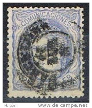 Sello 50 Mils Alegoria 1870, Fechador BARCELONA, Num 107 º - Used Stamps