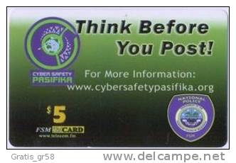 MICRONESIA - Remote Memory 5$ Card , Think Before You Post!, Used - Micronesia