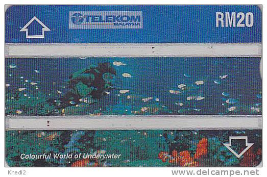 Télécarte MALAISIE - Plongée Sous-marine POISSON CORAIL- DIVING Phonecard - TAUCHEN Telefonkarte - 411 - Malaysia