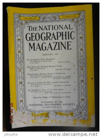 National Geographic Magazine  January  1957 - Ciencias