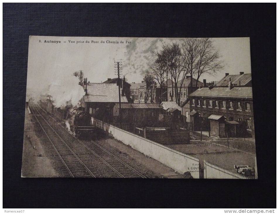 AULNOYE (Nord) - Vue Prise Du Pont Du Chemin De Fer - Train - Correspondance - Tâchée (voir Scans) - Aulnoye