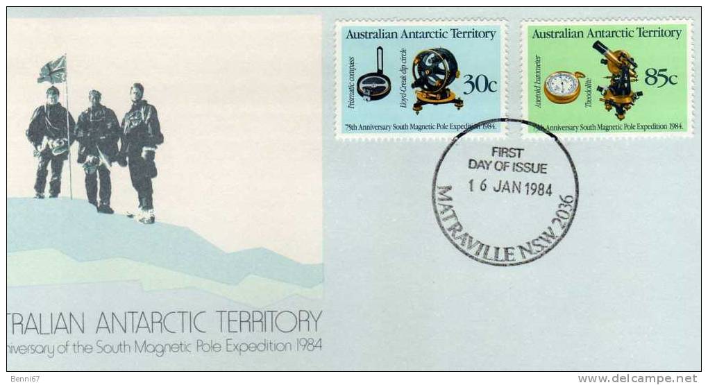 AUSTRALIA Australie AAT 1984 Expedition Pole Sud Yv 61/62 FDC - Altri & Non Classificati