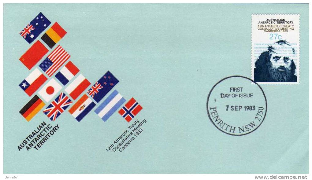 AUSTRALIA Australie AAT 1983 Traité Antarctique Yv 60 FDC - Autres & Non Classés