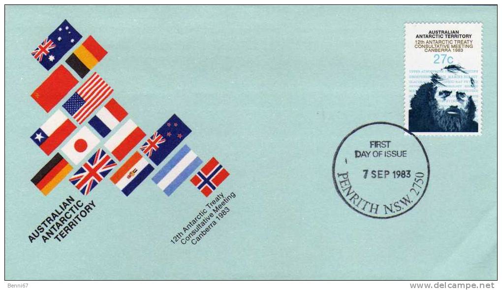 AUSTRALIA Australie AAT 1983 Traité Antarctique Yv 60 FDC - Andere & Zonder Classificatie